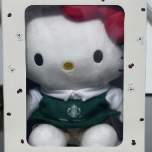 Hello Kitty Plush with Red Bow and Green Outfit